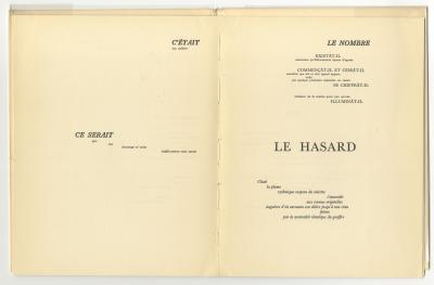 Mallarmé Stéphane, UN COUP DE DÉS JAMAIS N’ABOLIRA LE HASARD (Paris: Éditions Gallimard, 1969).