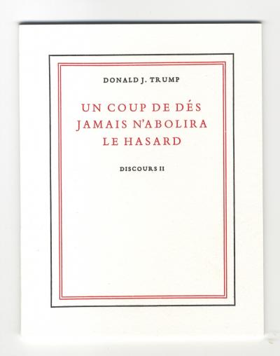 Vith Klara, UN COUP DE DÉS JAMAIS N&#039;ABOLIRA LE HASARD (DISCOURS II) (, 2017).