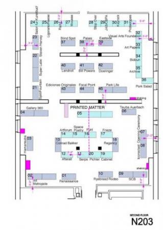 New York Art book Fair floorplan, room N203: table 20