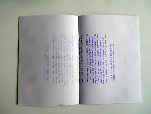 555 SCHNAPSPRESSE SONNETS, FOLDED, STAPLED AND SOLD IN CHUNKS OF 5