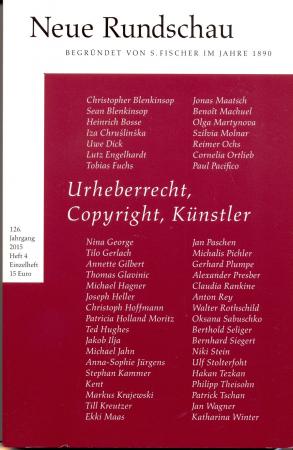 Urheberrecht, Copyright, Künstler  NEUE RUNDSCHAU