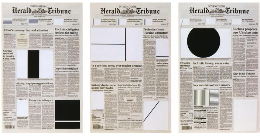 Marine Hugonnier, Art for Modern Architecture (Homage to Ellsworth Kelly) Herald Tribune (Week of November 30th to December 1st, 2004)